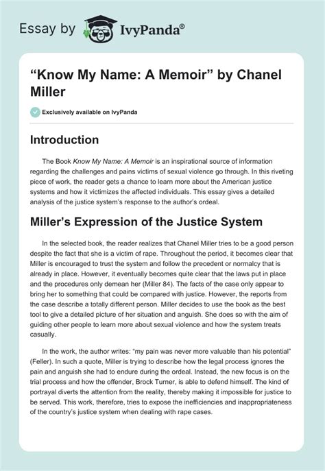 chanel miller essay|Chanel miller story.